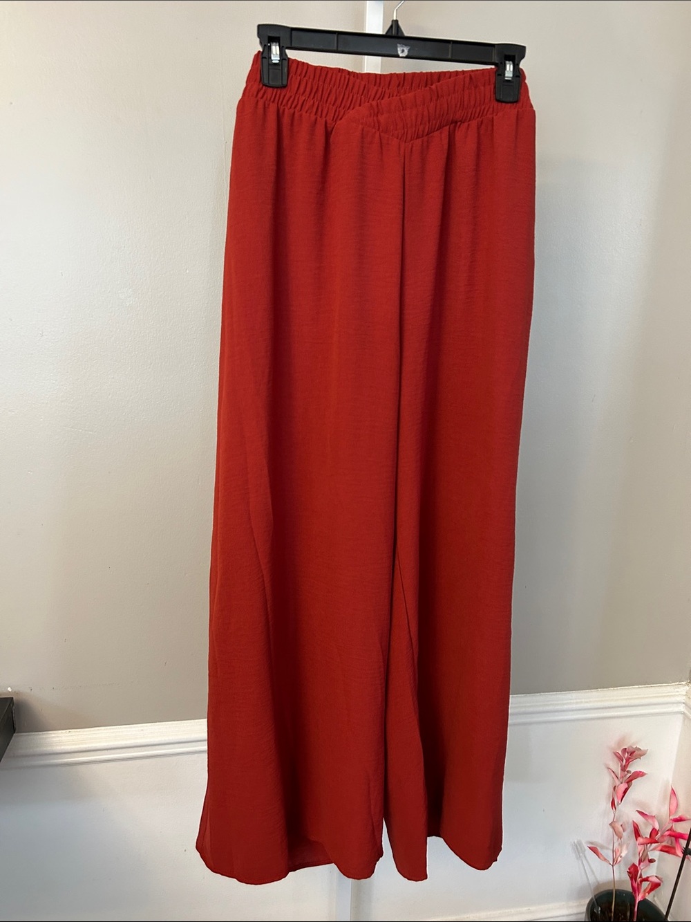 Women's Rust Orange Wide Leg Pants